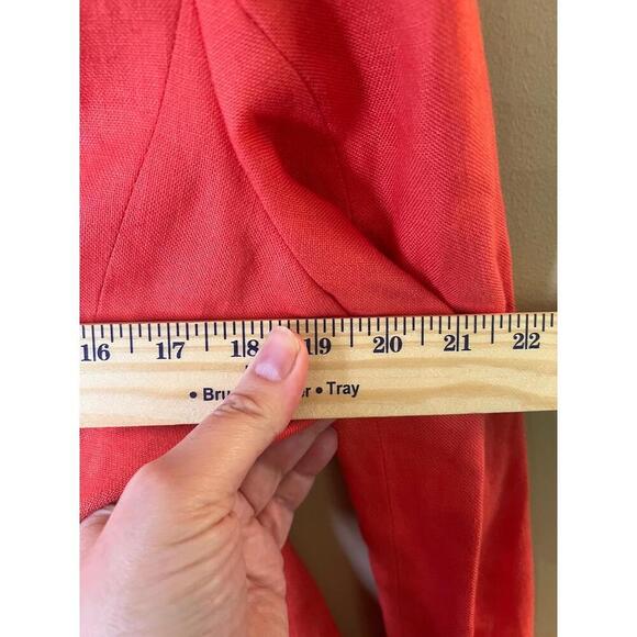 Talbots Jacket Womens Size 8 Coral Blazer 3button Notched Lapel Linen Classic - Picture 8 of 9
